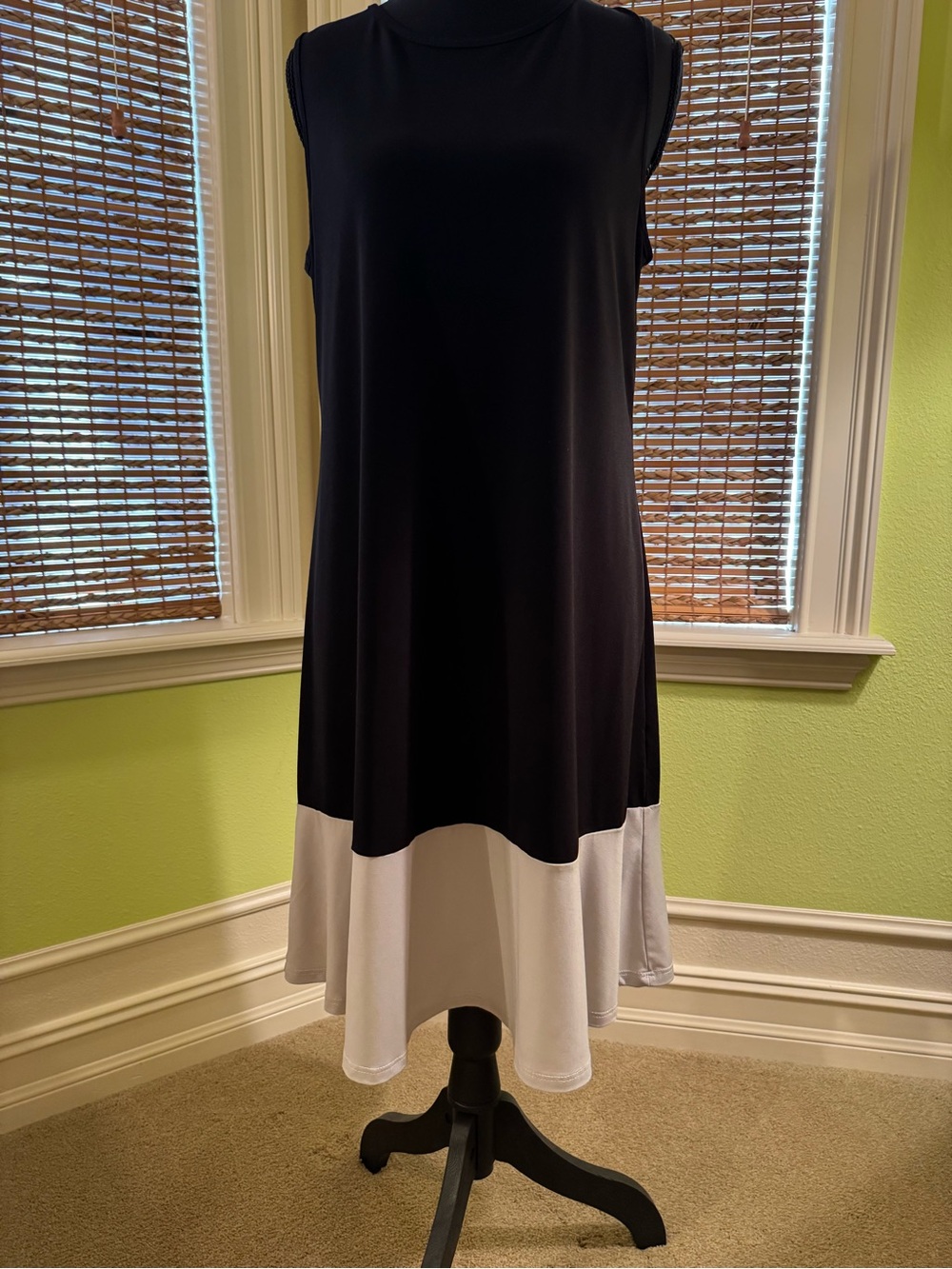 Tiana B. Black Midi Dress with Silver Contrast Hem